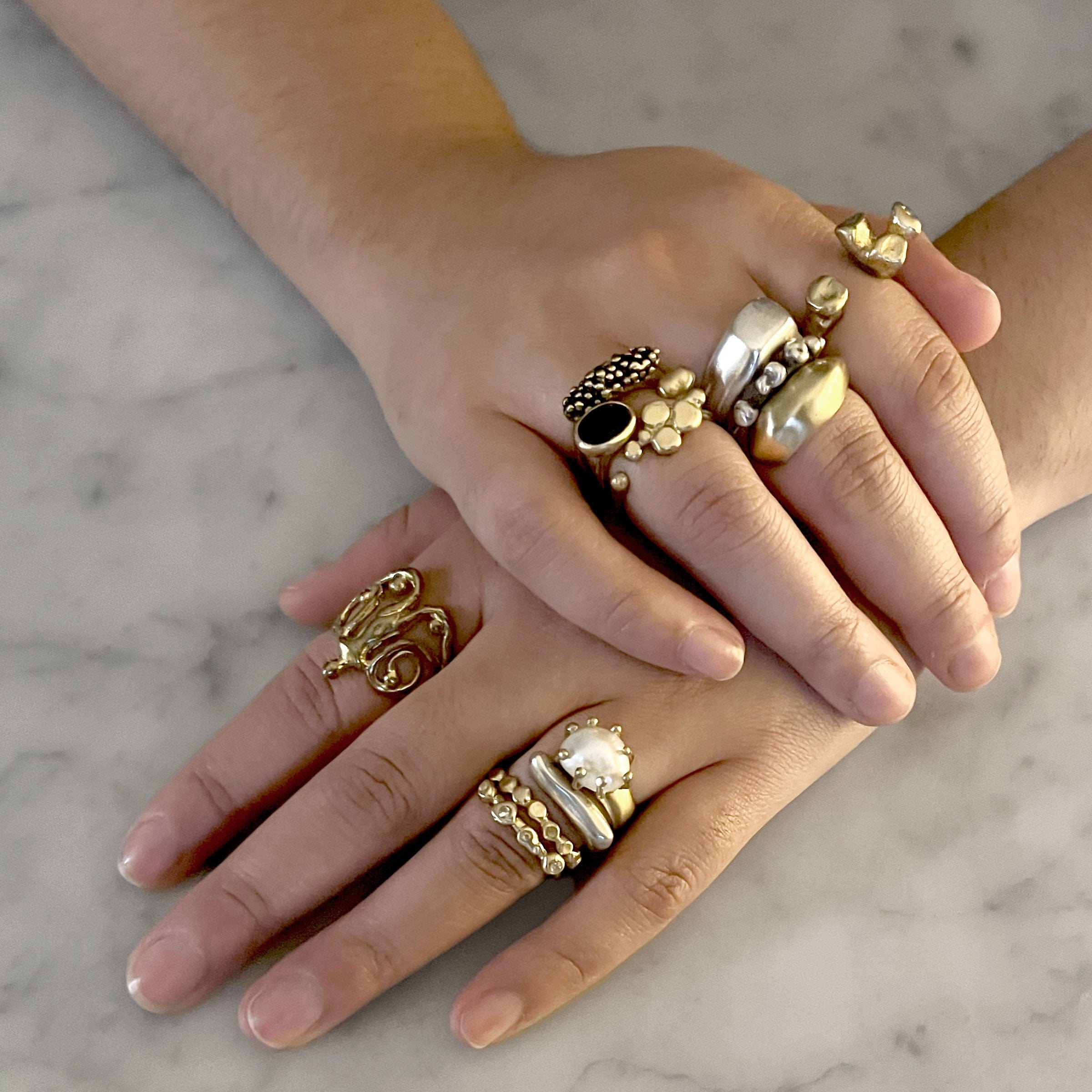 BRUTALIST BRONZE ADJUSTABLE RING – Julie Cohn Design