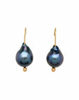 earring MILA MIDNIGHT PEARL EARRING MILA MIDNIGHT PEARL EARRING JCE313 Julie Cohn Design Artisan Bronze Jewelry Handmade