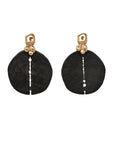 Earring BLACK ORBIT BRONZE EARRING BLACK ORBIT BRONZE EARRING JCE489 Julie Cohn Design Artisan Bronze Jewelry Handmade