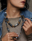 Jewelry STORM AGATE BRONZE NECKLACE JCN603 Julie Cohn Design Artisan Bronze Jewelry Handmade