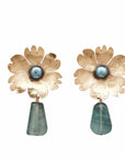 Carnation Aquamarine Julie Cohn Design Artisan Bronze Jewelry Handmade