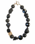 Julie Cohn Design Jewelry MOLTEN ONYX AND LAVA STATEMENT NECKLACE JCN72  Artisan Bronze Jewelry Handmade in the USA