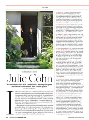 December D Magazine: In the Studio with Julie Cohn