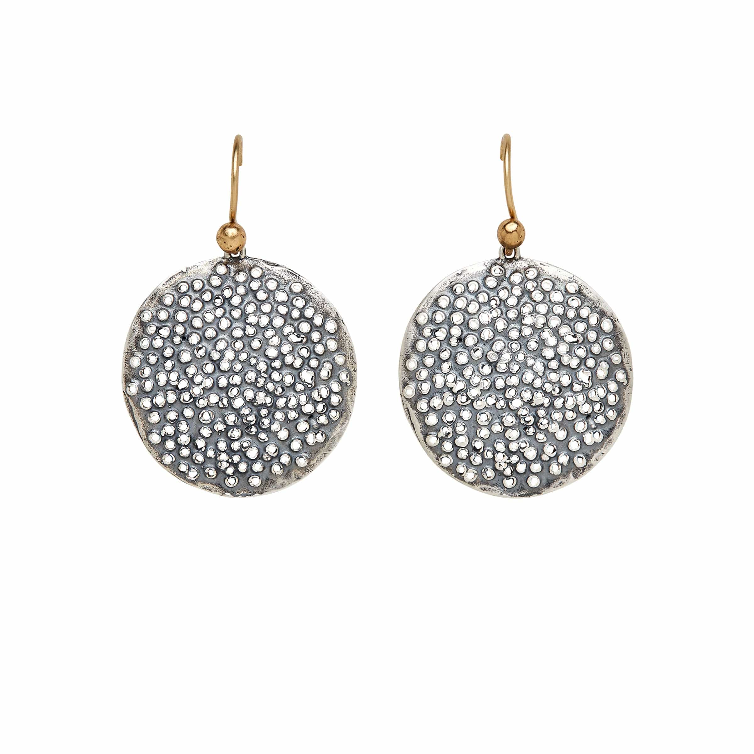 Earring POLLEN STERLING SILVER EARRINGS POLLEN STERLING SILVER EARRINGS JCE459 Julie Cohn Design Artisan Bronze Jewelry Handmade