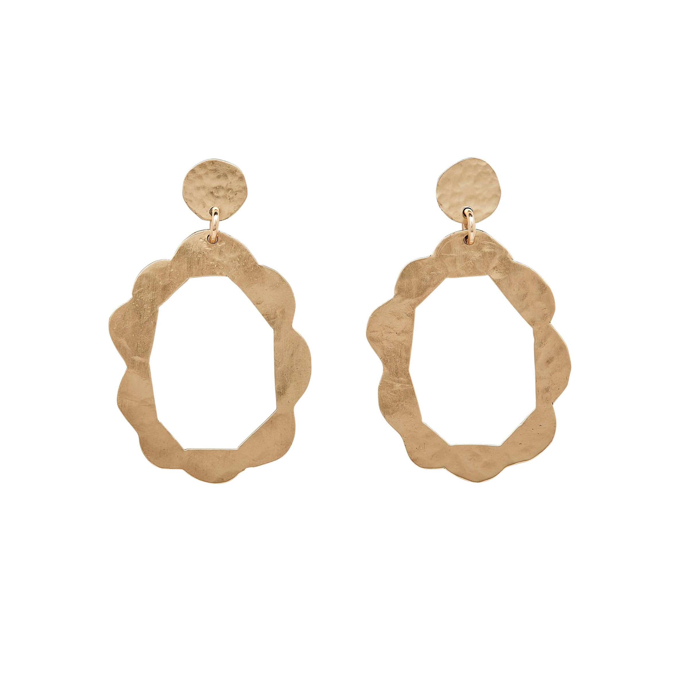 Earring SMALL SCALLOP BRONZE EARRING SMALL SCALLOP BRONZE EARRING JCE481 Julie Cohn Design Artisan Bronze Jewelry Handmade