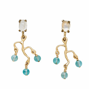 petite chandelier aqua Julie Cohn Design Artisan Bronze Jewelry Handmade