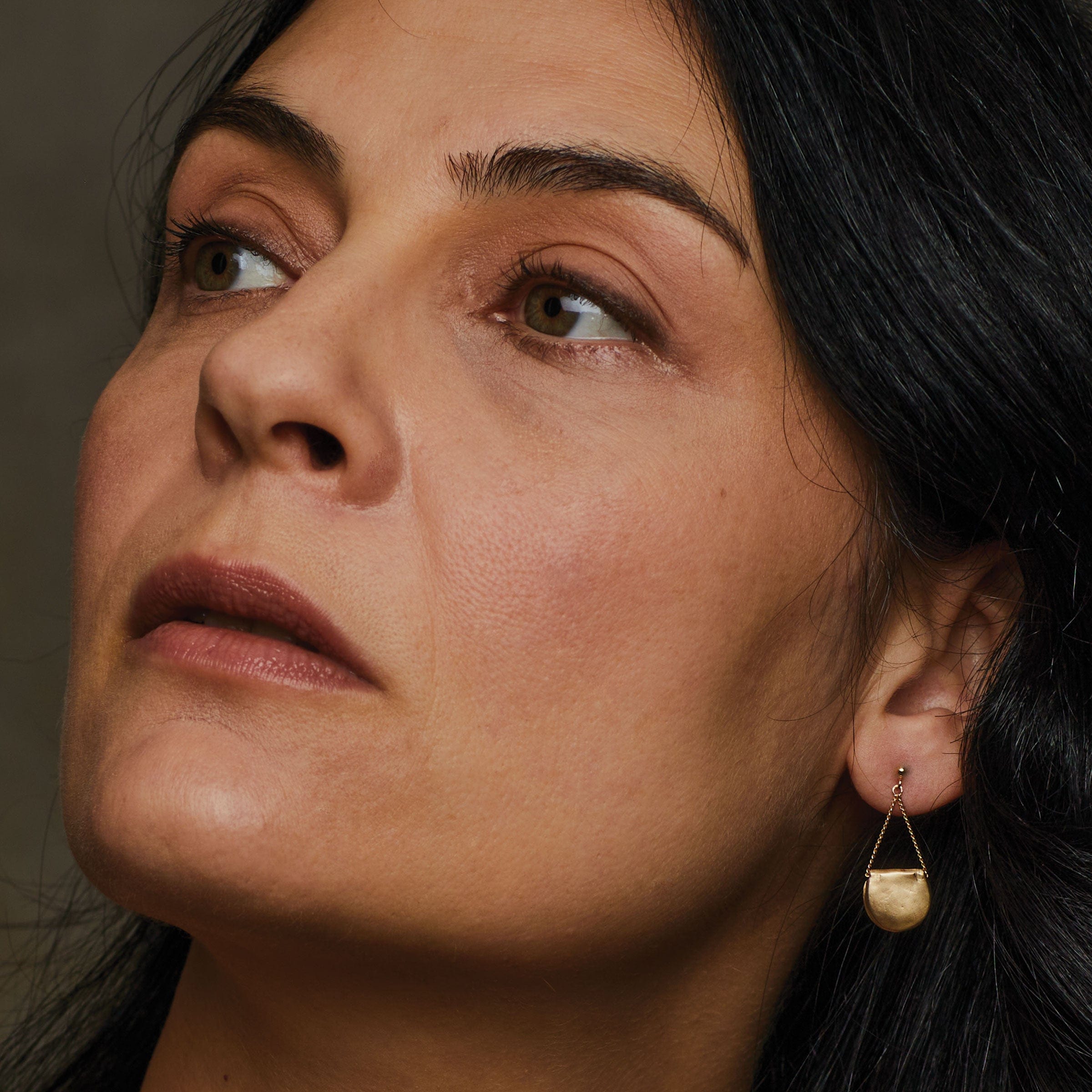 EARRING POCHETTE BRONZE EARRING JCE506 Julie Cohn Design Artisan Bronze Jewelry Handmade