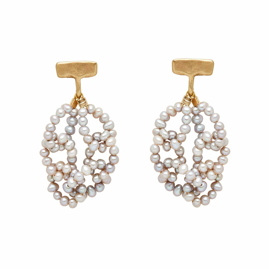 Jewelry PEARL CHAIN BRONZE EARRING JCE520 Julie Cohn Design Artisan Bronze Jewelry Handmade