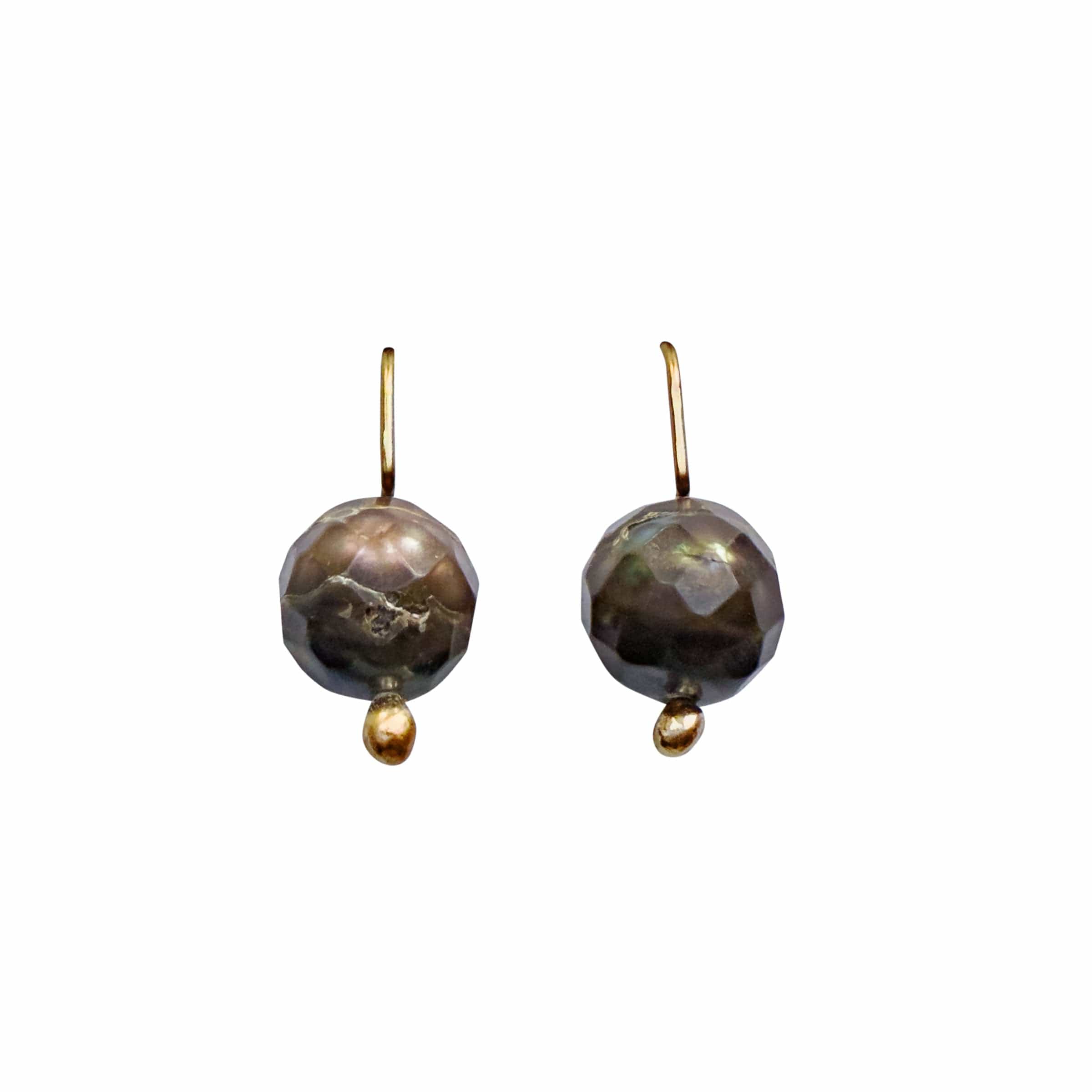 MILA BROWN PEARL EARRING MILA BROWN PEARL EARRING Julie Cohn Design Artisan Bronze Jewelry Handmade