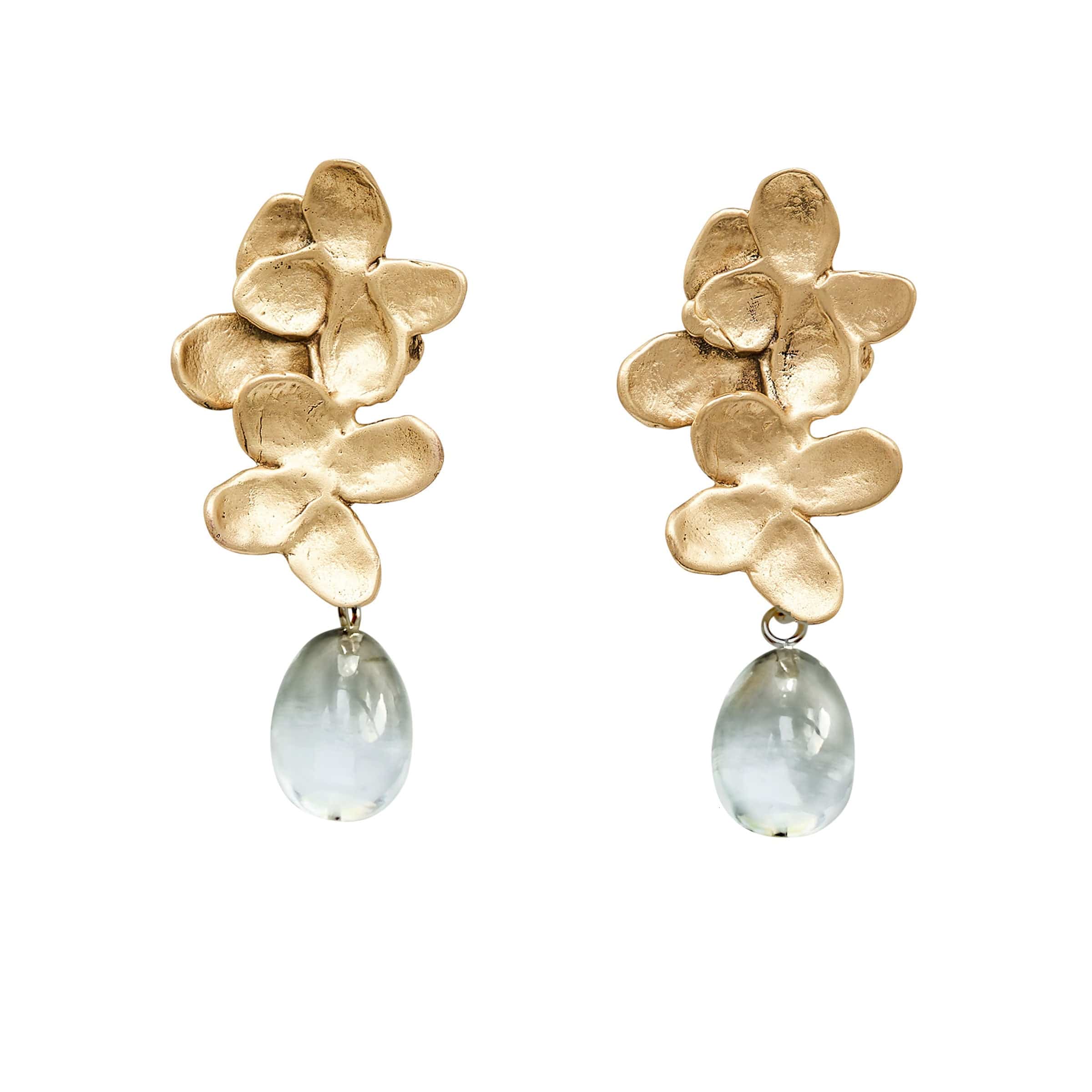 HYDRANGEA QUARTZ EARRINGS HYDRANGEA QUARTZ EARRINGS Julie Cohn Design Artisan Bronze Jewelry Handmade