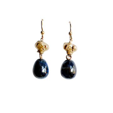 ATLANTIS KYANITE EARRINGS ATLANTIS KYANITE EARRINGS Julie Cohn Design Artisan Bronze Jewelry Handmade