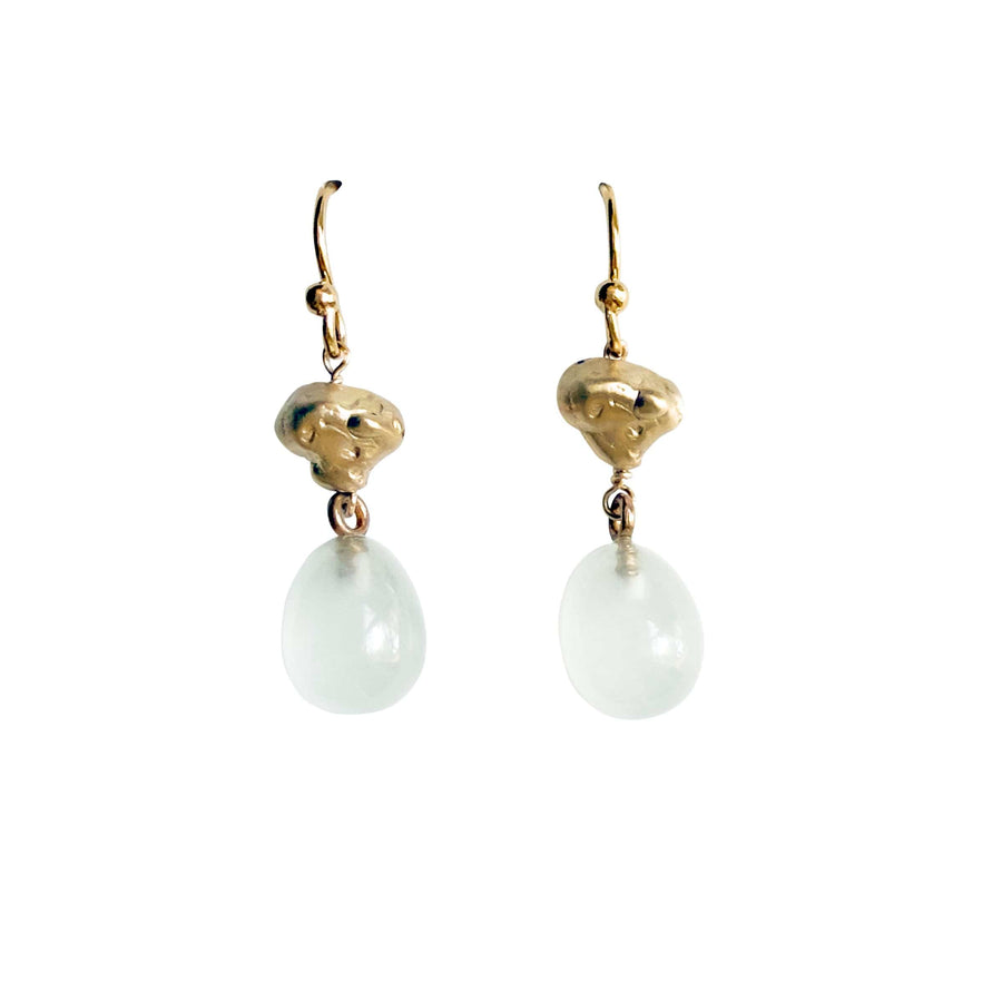 ATLANTIS MILKY QUARTZ EARRINGS ATLANTIS MILKY QUARTZ EARRINGS Julie Cohn Design Artisan Bronze Jewelry Handmade