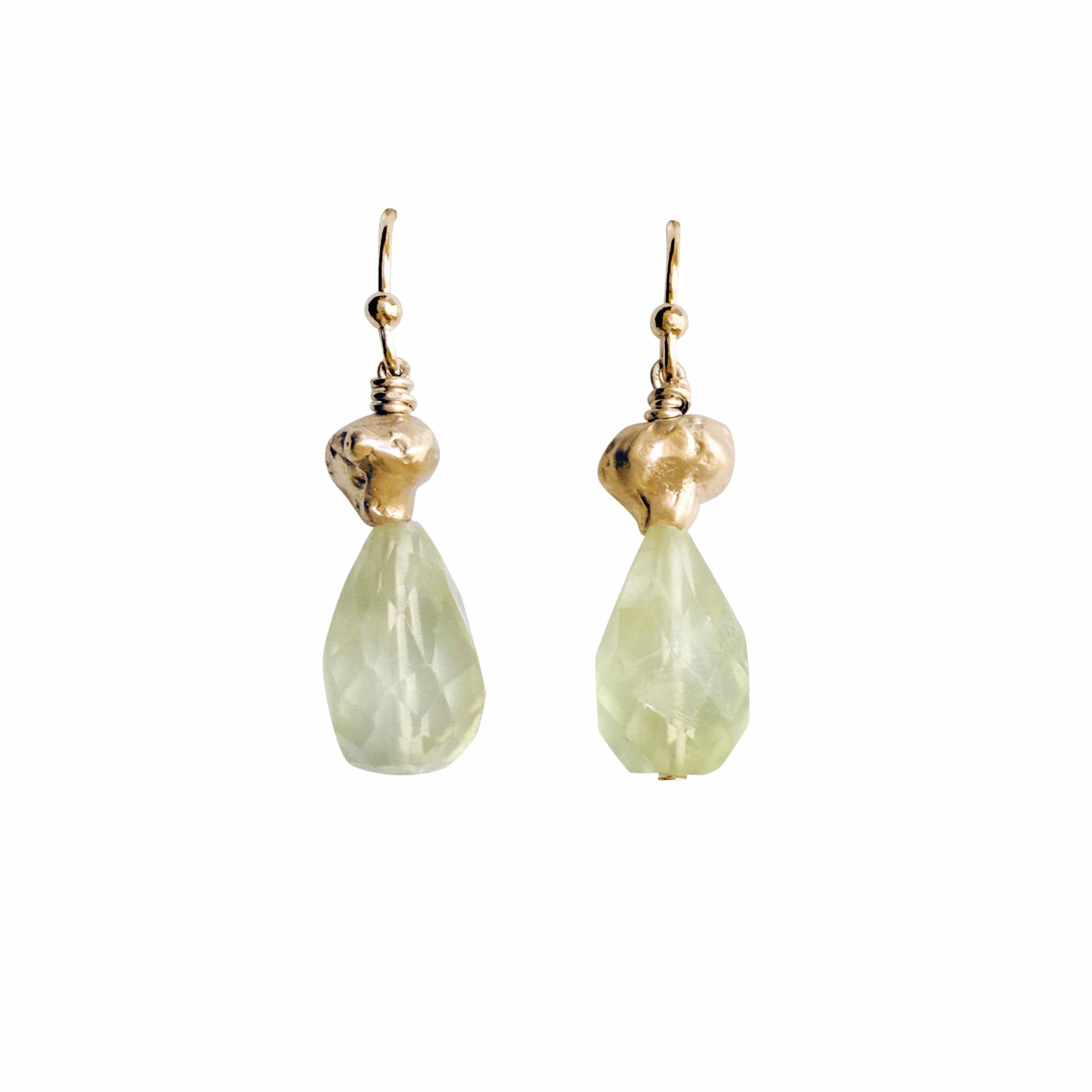 ATLANTIS BRONZE PREHNITE EARRINGS ATLANTIS BRONZE PREHNITE EARRINGS JCE615 Julie Cohn Design Artisan Bronze Jewelry Handmade