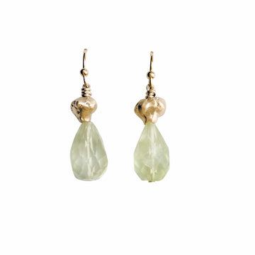 ATLANTIS PREHNITE EARRINGS ATLANTIS PREHNITE EARRINGS Julie Cohn Design Artisan Bronze Jewelry Handmade