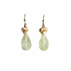 ATLANTIS BRONZE PREHNITE EARRINGS ATLANTIS BRONZE PREHNITE EARRINGS JCE615 Julie Cohn Design Artisan Bronze Jewelry Handmade