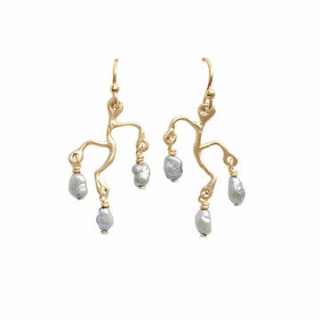 CHANDELIER GREY PEARL EARRINGS CHANDELIER GREY PEARL EARRINGS Julie Cohn Design Artisan Bronze Jewelry Handmade