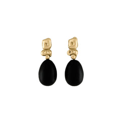 PETITE ORE BRONZE OBSIDIAN EARRING PETITE ORE BRONZE OBSIDIAN EARRING JCE632 Julie Cohn Design Artisan Bronze Jewelry Handmade