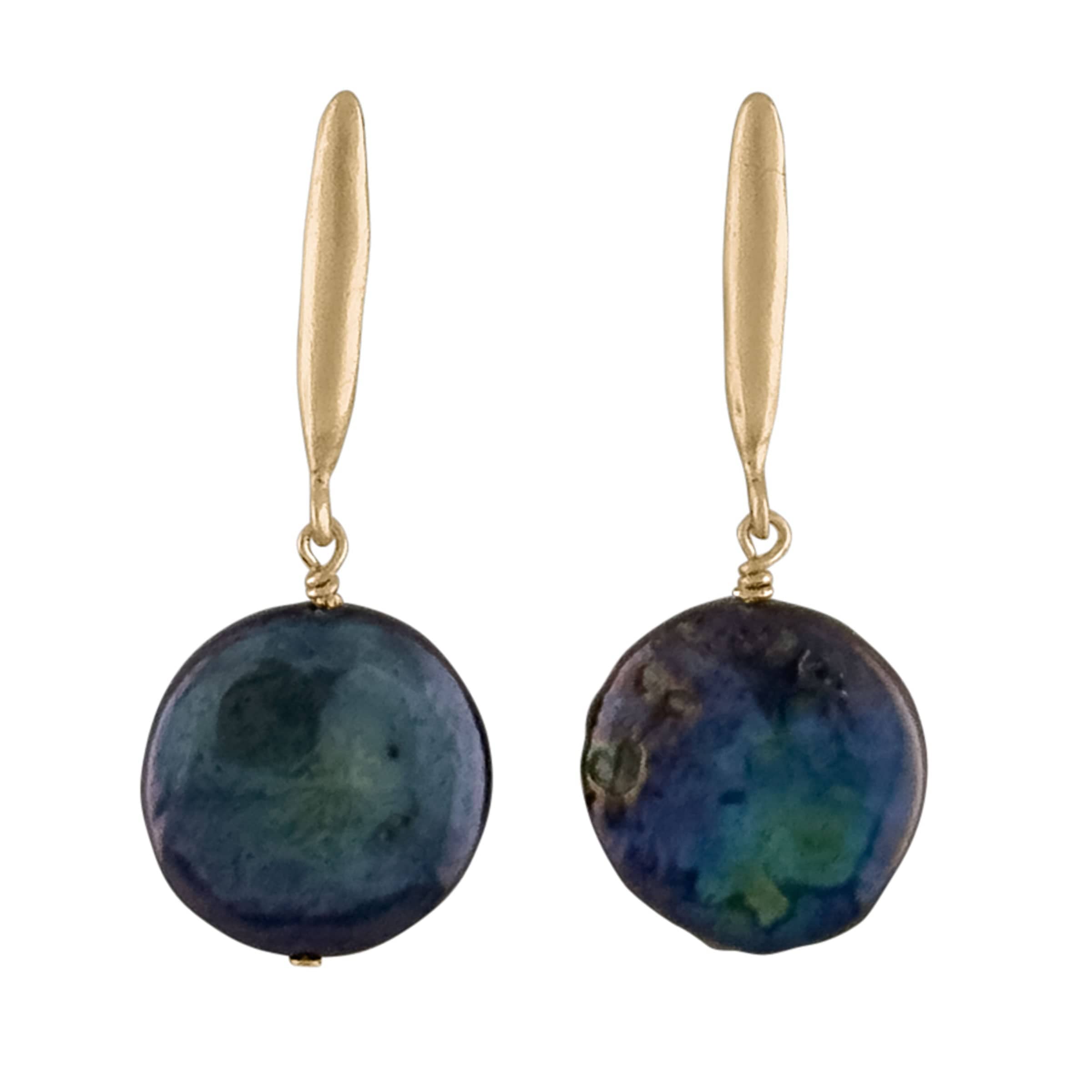 EARRING GRAIN-COIN-PEARL GRAIN-COIN-PEARL Julie Cohn Design Artisan Bronze Jewelry Handmade