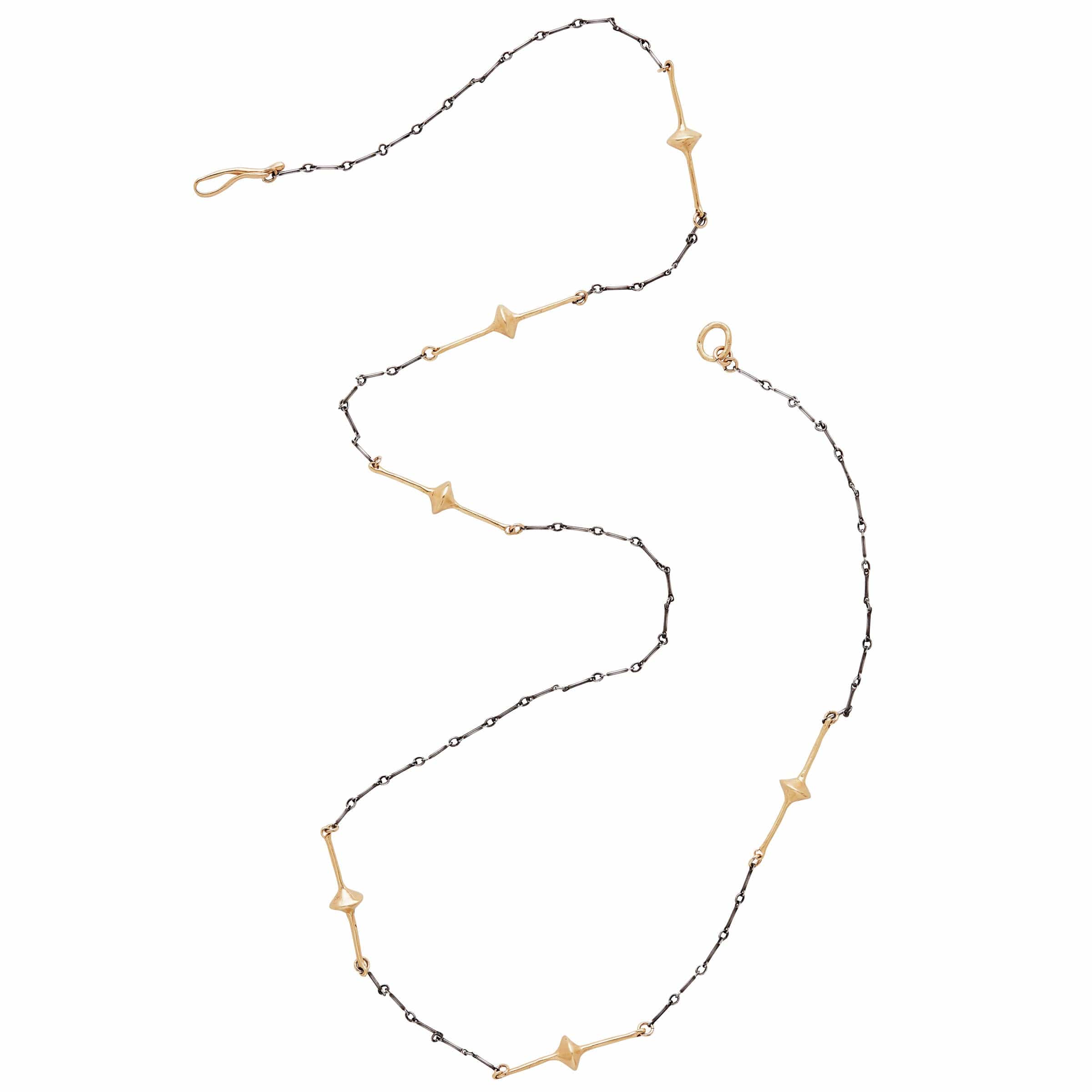 NECKLACE VIKING BRONZE STERLING CHAIN NECKLACE VIKING BRONZE STERLING CHAIN NECKLACE JCN497 Julie Cohn Design Artisan Bronze Jewelry Handmade