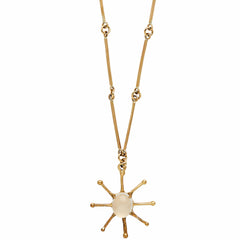 necklace STELLA WHITE QUARTZ BRONZE PENDANT STELLA WHITE QUARTZ BRONZE PENDANT JCN526 Julie Cohn Design Artisan Bronze Jewelry Handmade