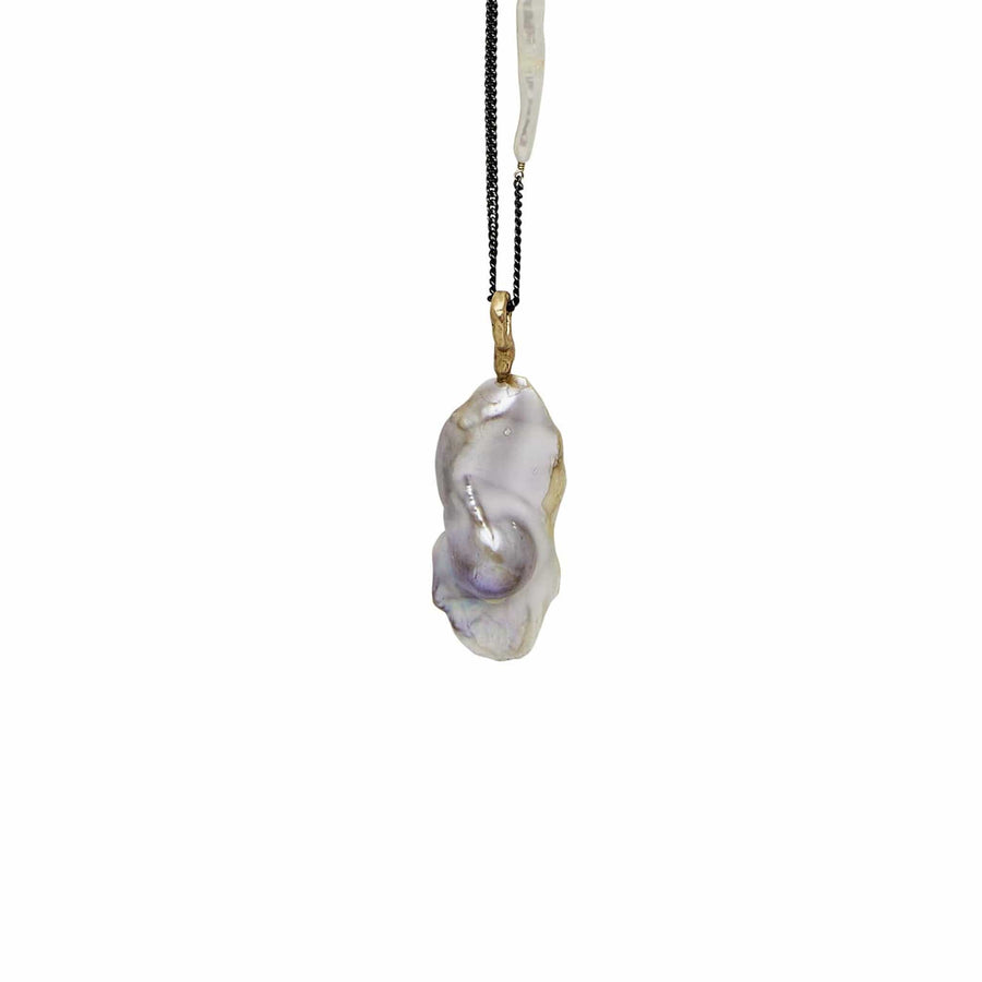 NECKLACE ROMA BAROQUE PEARL STERLING SILVER PENDANT NECKLACE JCN556 Julie Cohn Design Artisan Bronze Jewelry Handmade