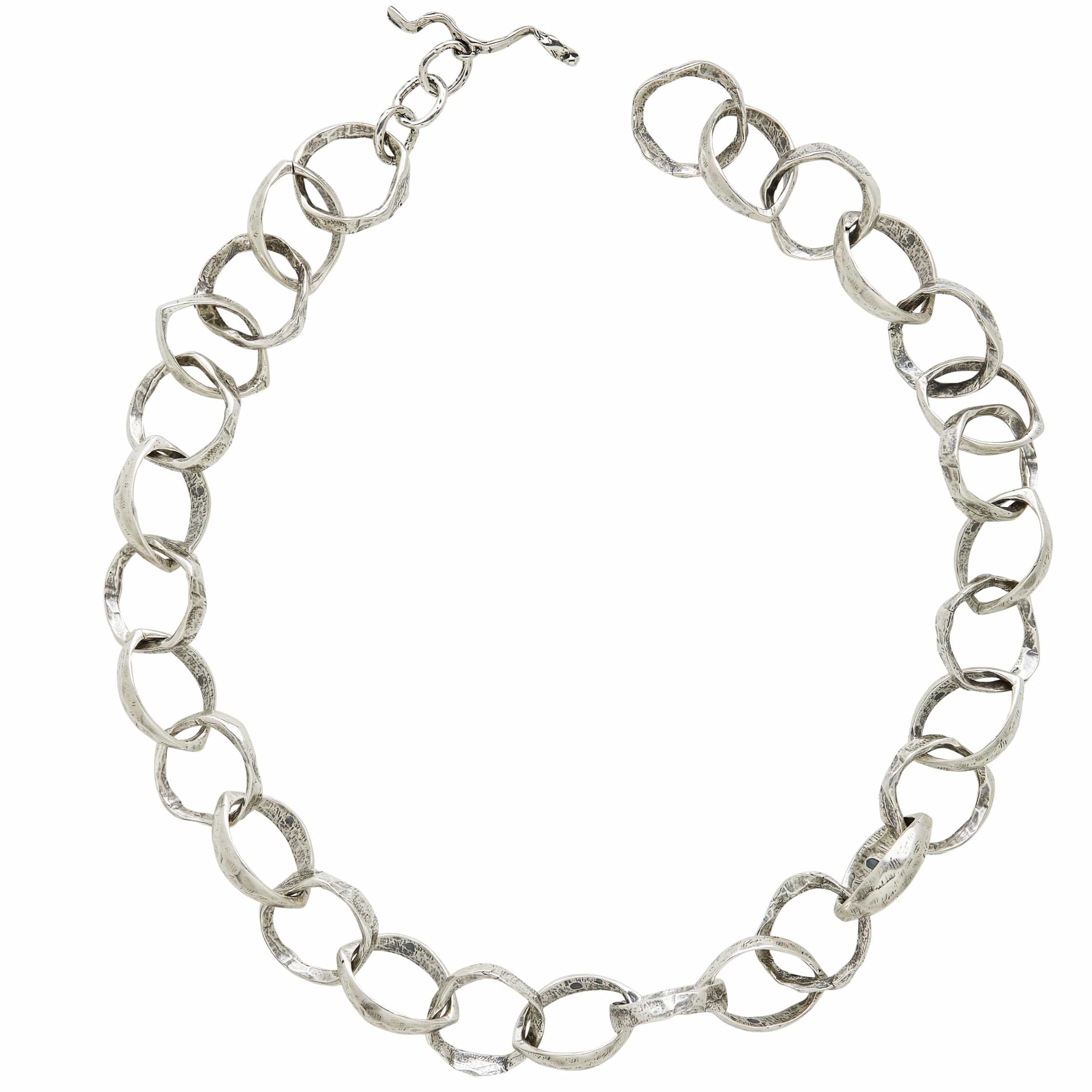NECKLACE ROMAN CHAIN STERLING SILVER NECKLACE ROMAN CHAIN STERLING SILVER NECKLACE JCN566 Julie Cohn Design Artisan Bronze Jewelry Handmade