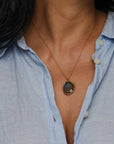NECKLACE SATURN  BRONZE LABRADORITE PENDANT NECKLACE JCN577 Julie Cohn Design Artisan Bronze Jewelry Handmade