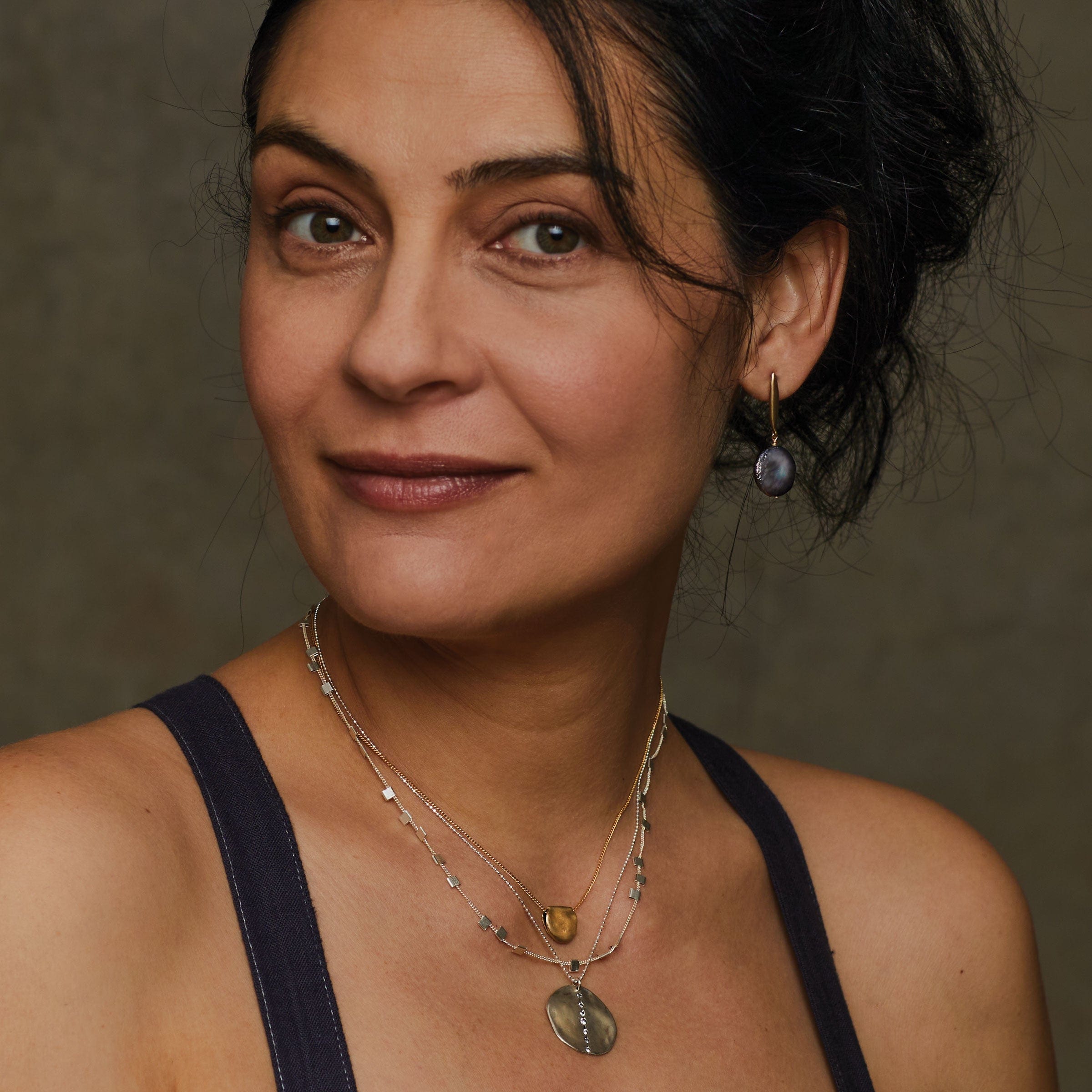 NECKLACE POCHETTE BRONZE PENDANT NECKLACE JCN572 Julie Cohn Design Artisan Bronze Jewelry Handmade