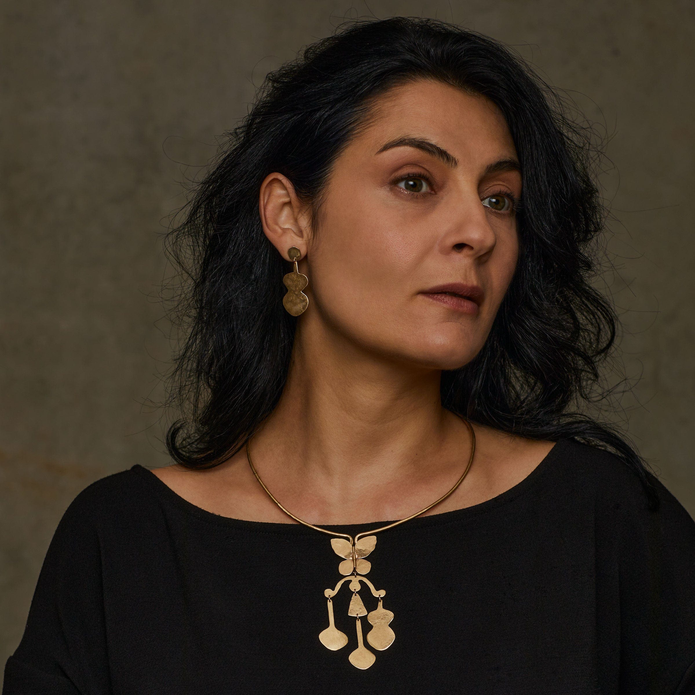 EARRING BALANCE BRONZE EARRING JCE509 Julie Cohn Design Artisan Bronze Jewelry Handmade