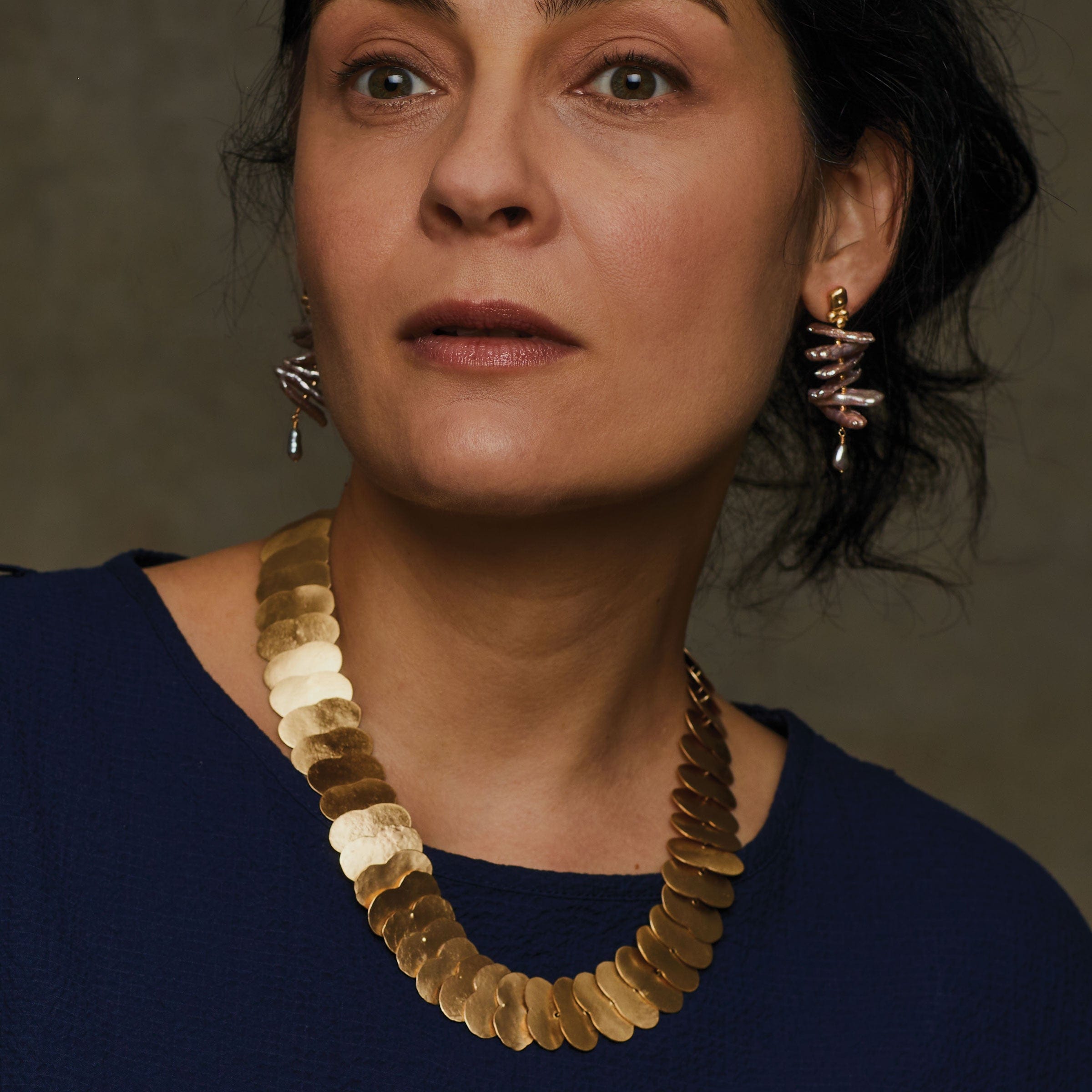 NECKLACE LAMINA BRONZE NECKLACE JCN588 Julie Cohn Design Artisan Bronze Jewelry Handmade