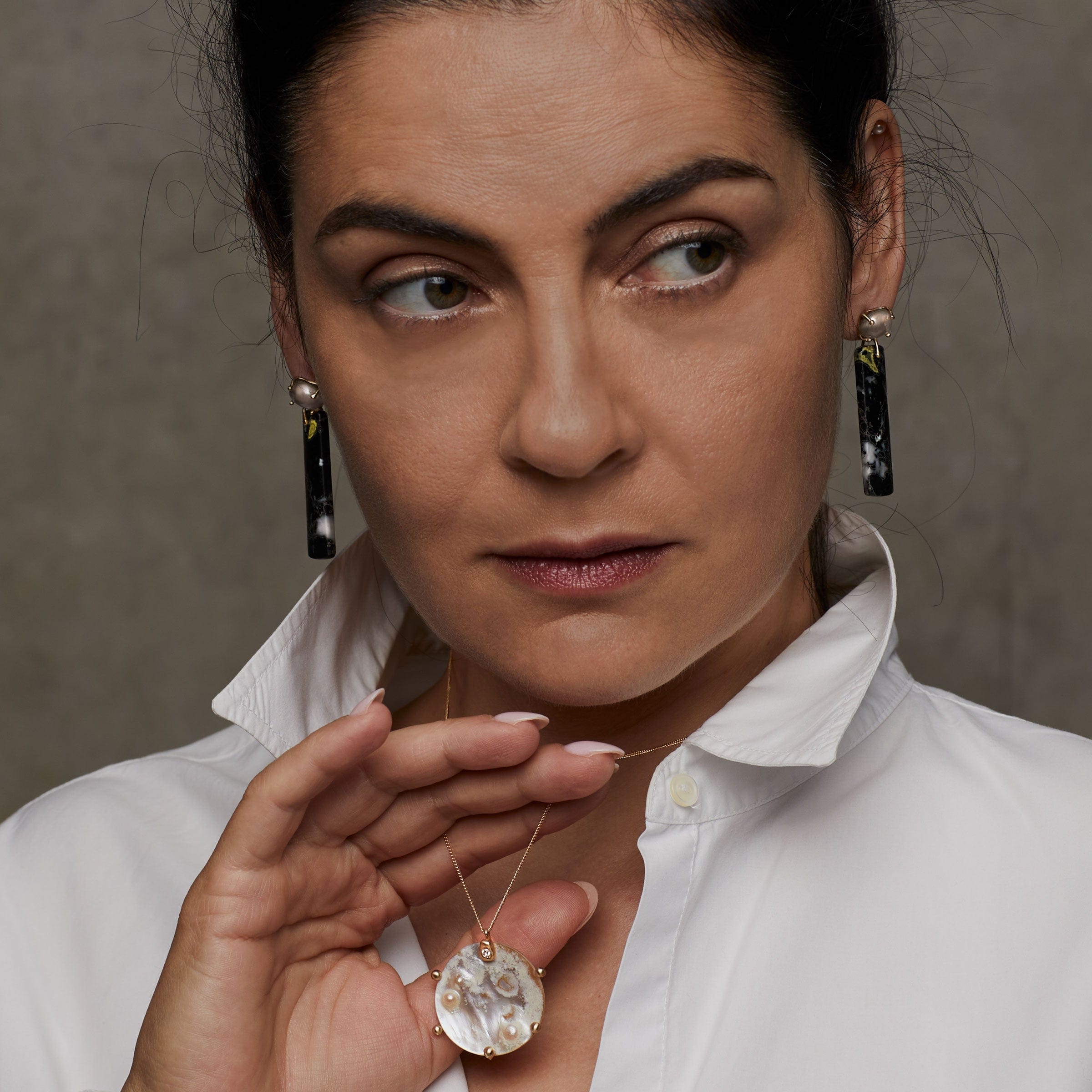 Jewelry LUNAR  MABE PEARL BRONZE PENDANT JCN604 Julie Cohn Design Artisan Bronze Jewelry Handmade