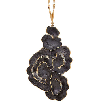 Jewelry WOODLAND BRONZE BLACK PENDANT NECKLACE WOODLAND BRONZE BLACK PENDANT NECKLACE JCN626 Julie Cohn Design Artisan Bronze Jewelry Handmade