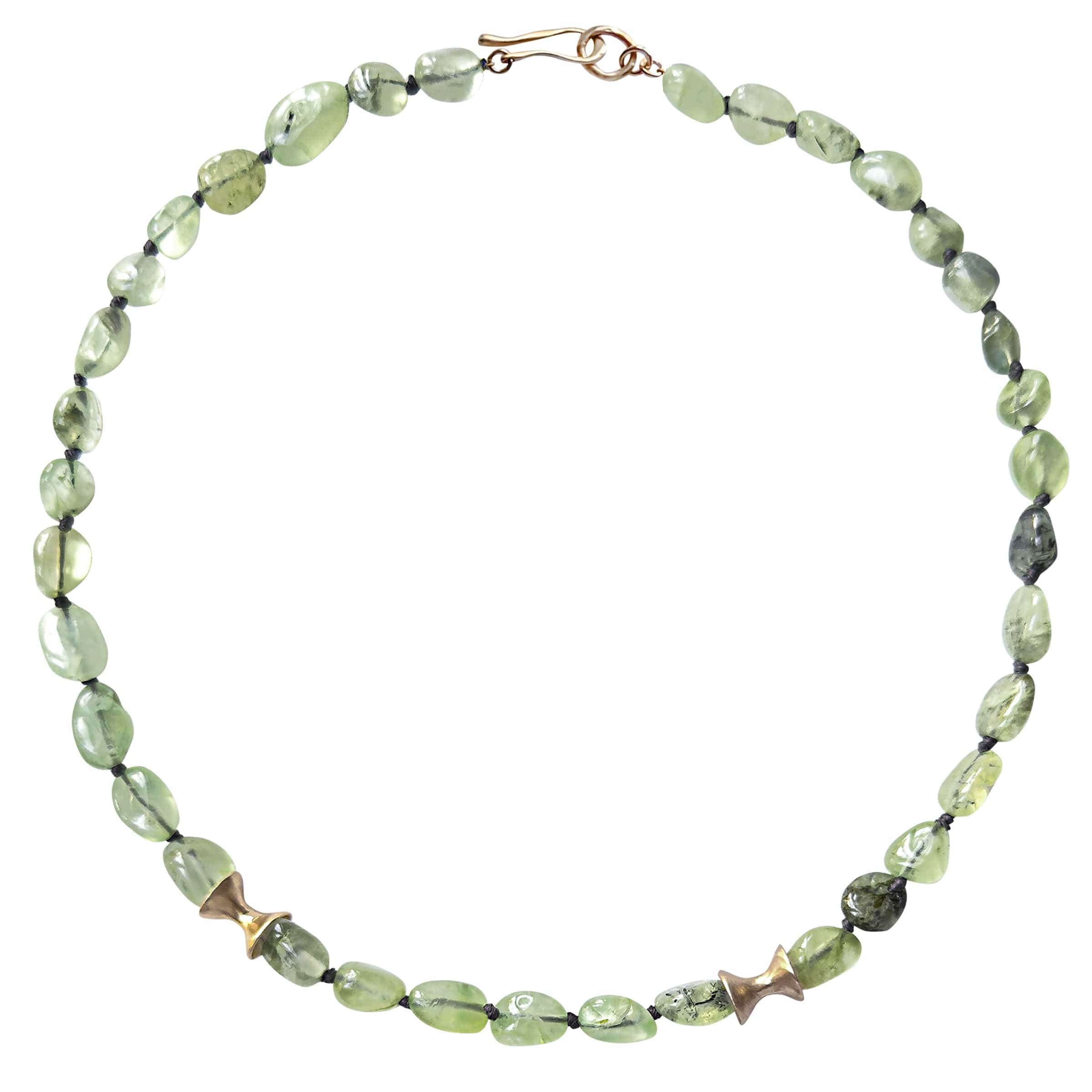 ASAWA PREHNITE NECKLACE ASAWA PREHNITE NECKLACE Julie Cohn Design Artisan Bronze Jewelry Handmade