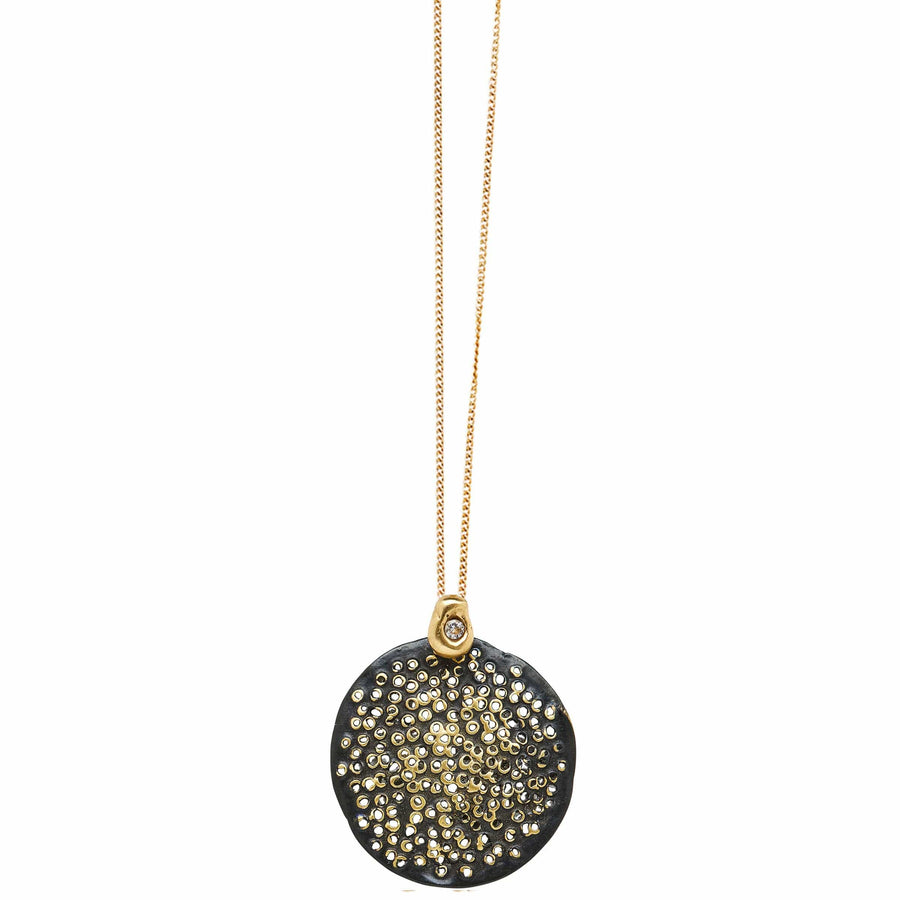 BLACK POLLEN BRONZE PENDANT BLACK POLLEN BRONZE PENDANT JCN631 Julie Cohn Design Artisan Bronze Jewelry Handmade