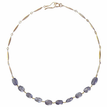 GRAIN IOLITE NECKLACE GRAIN IOLITE NECKLACE Julie Cohn Design Artisan Bronze Jewelry Handmade