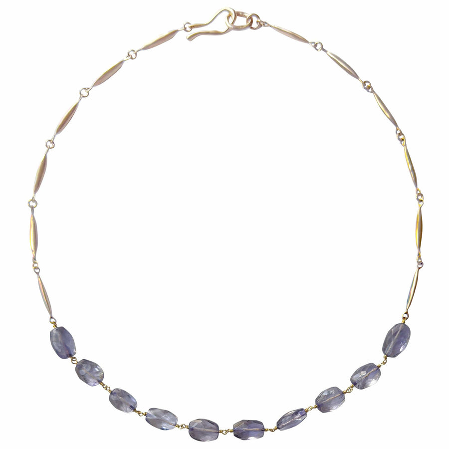 GRAIN IOLITE NECKLACE GRAIN IOLITE NECKLACE Julie Cohn Design Artisan Bronze Jewelry Handmade