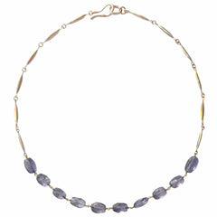 GRAIN IOLITE NECKLACE GRAIN IOLITE NECKLACE Julie Cohn Design Artisan Bronze Jewelry Handmade