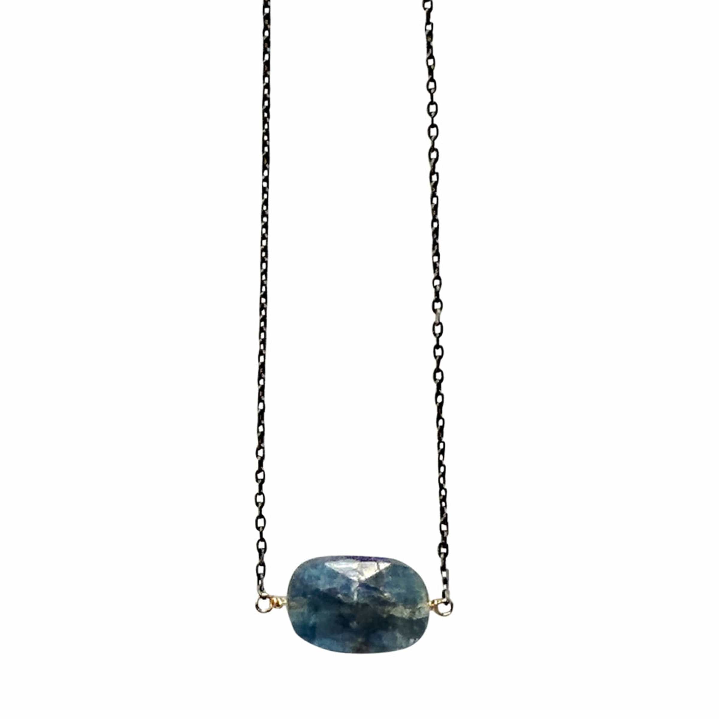 KYANITE PENDANT NECKLACE KYANITE PENDANT NECKLACE JCN648 Julie Cohn Design Artisan Bronze Jewelry Handmade