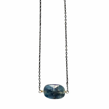KYANITE PENDANT NECKLACE KYANITE PENDANT NECKLACE JCN648 Julie Cohn Design Artisan Bronze Jewelry Handmade