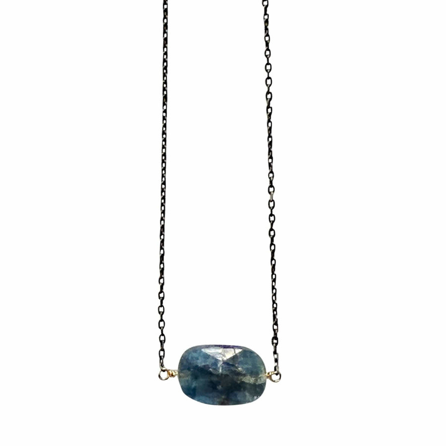 KYANITE PENDANT NECKLACE KYANITE PENDANT NECKLACE JCN648 Julie Cohn Design Artisan Bronze Jewelry Handmade