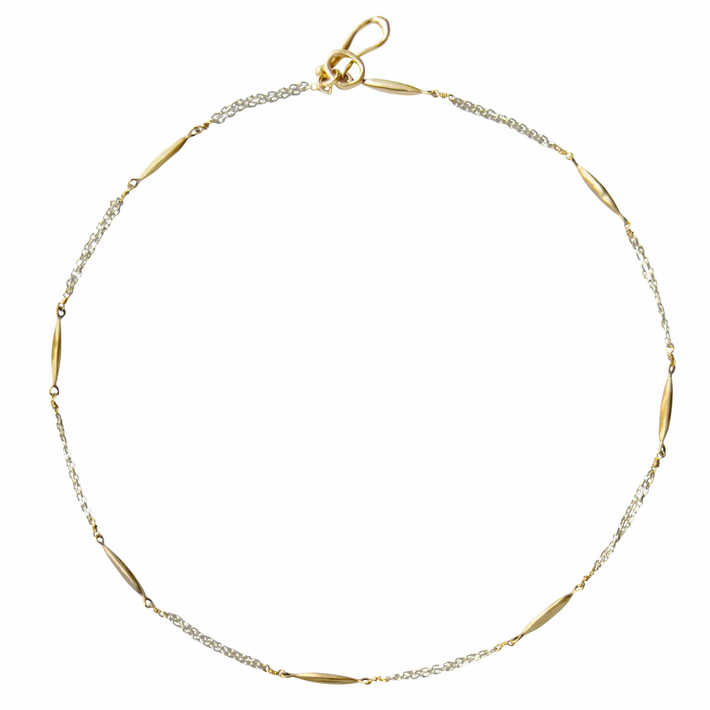 GRAIN BRONZE AND STERLING CHAIN GRAIN BRONZE AND STERLING CHAIN Julie Cohn Design Artisan Bronze Jewelry Handmade