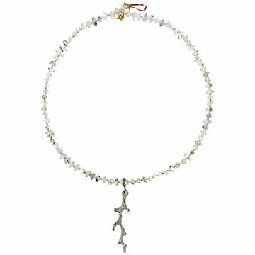 DIAMOND CORAL BRANCH PENDANT DIAMOND CORAL BRANCH PENDANT Julie Cohn Design Artisan Bronze Jewelry Handmade