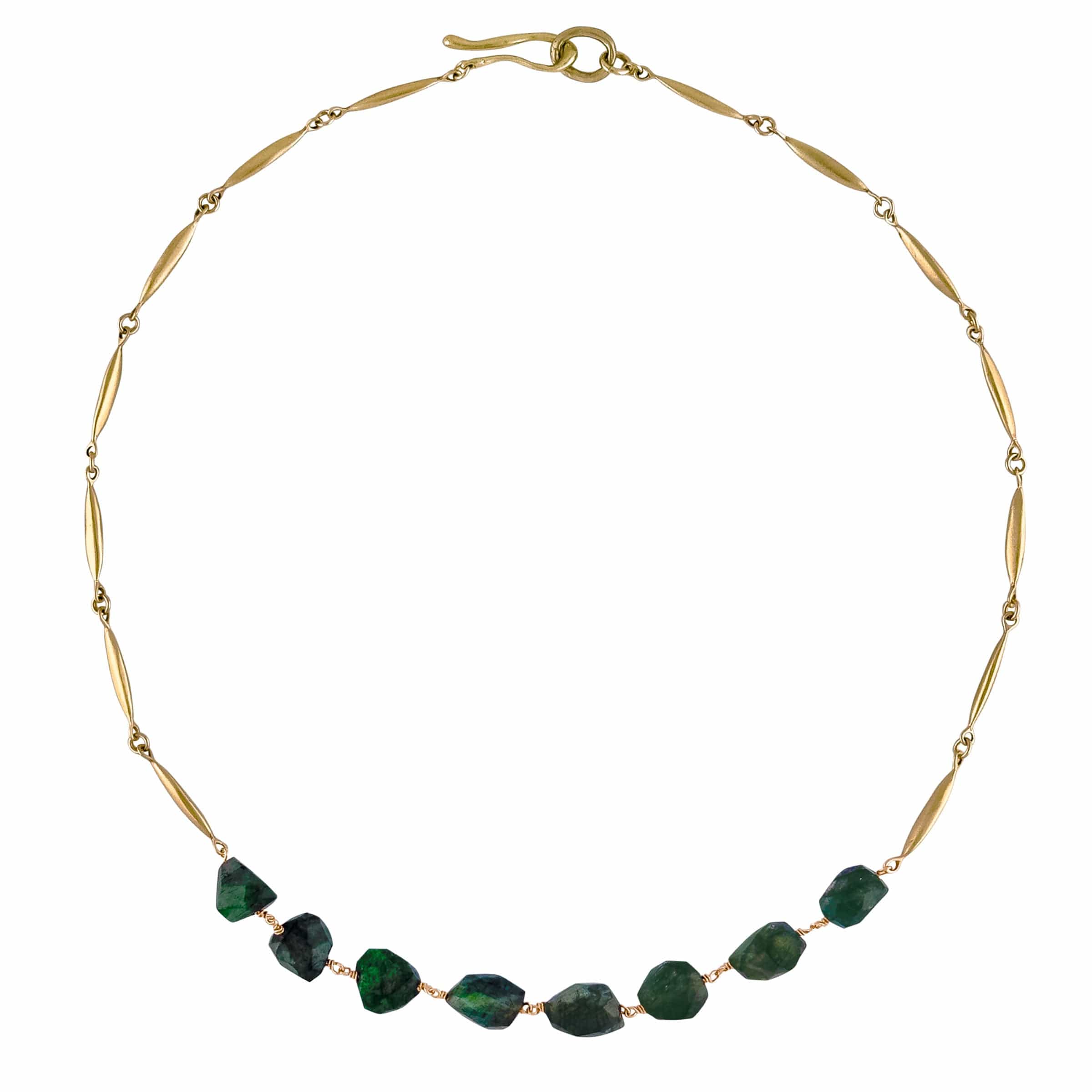 GRAIN GREEN LABRADORITE BRONZE NECKLACE GRAIN GREEN LABRADORITE BRONZE NECKLACE JCN709 Julie Cohn Design Artisan Bronze Jewelry Handmade