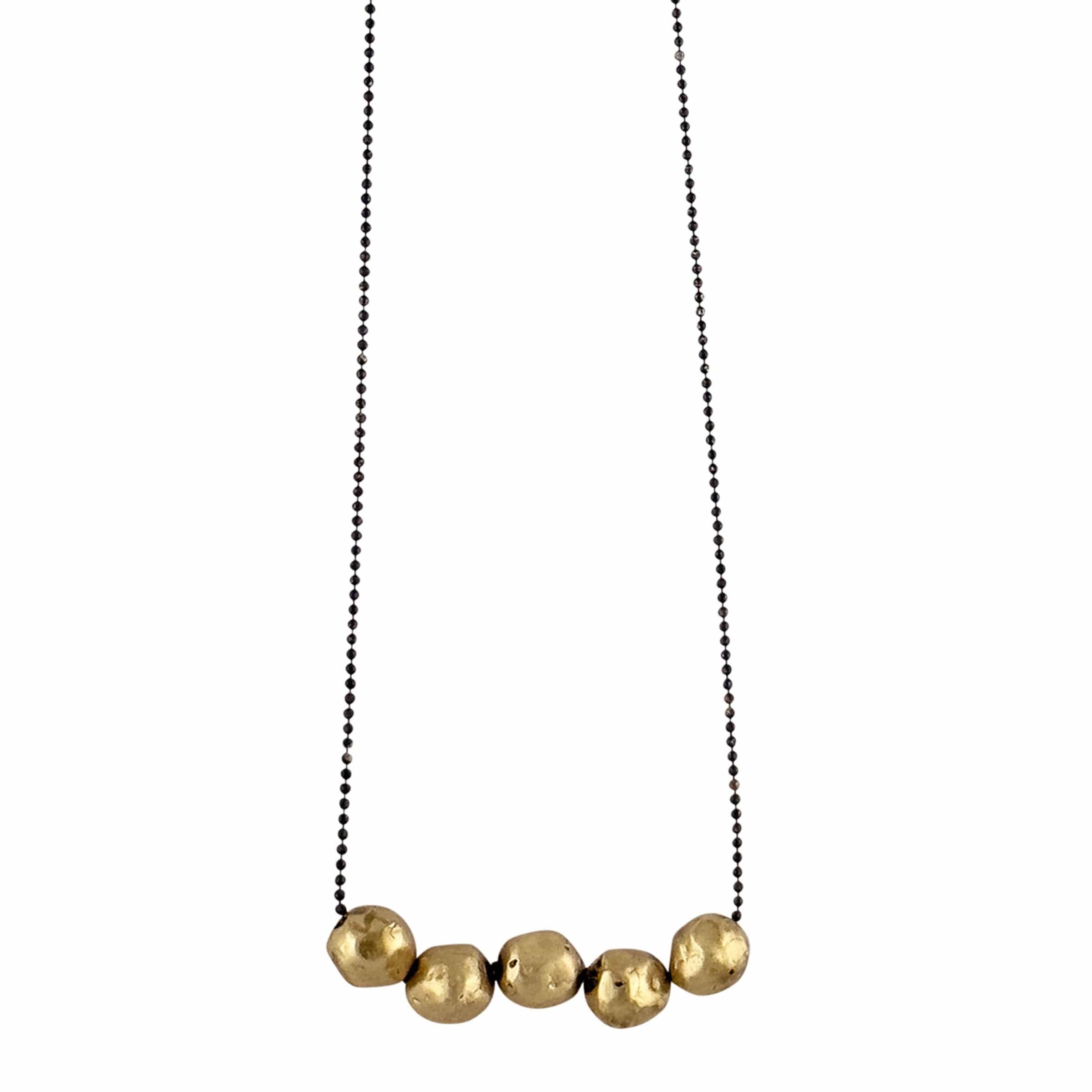 NECKLACE MULTI BRONZE GRANULE STERLING CHAIN MULTI BRONZE GRANULE STERLING CHAIN JCN710 Julie Cohn Design Artisan Bronze Jewelry Handmade