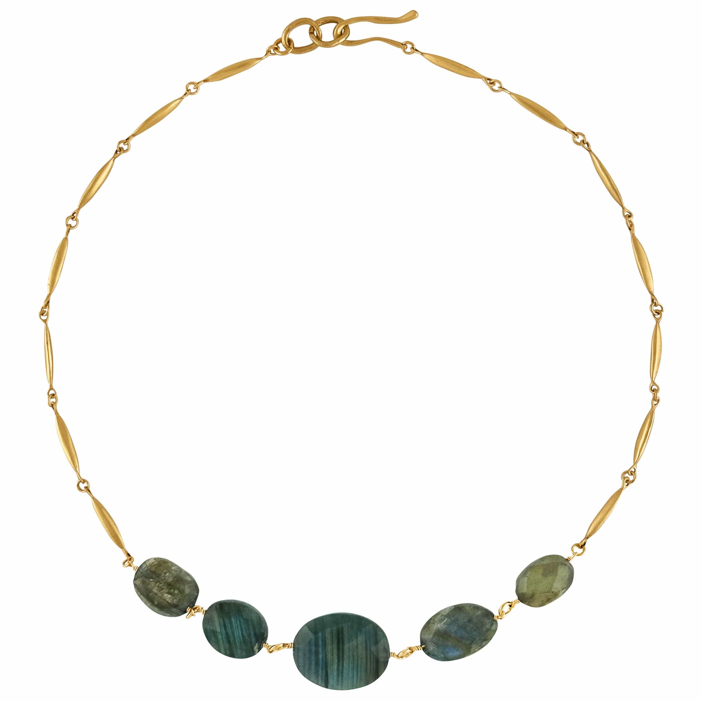 NECKLACE GRAIN OVAL LABRADORITE BRONZE NECKLACE GRAIN OVAL LABRADORITE BRONZE NECKLACE JCN717 Julie Cohn Design Artisan Bronze Jewelry Handmade