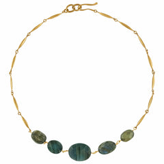 NECKLACE GRAIN OVAL LABRADORITE BRONZE NECKLACE GRAIN OVAL LABRADORITE BRONZE NECKLACE JCN717 Julie Cohn Design Artisan Bronze Jewelry Handmade