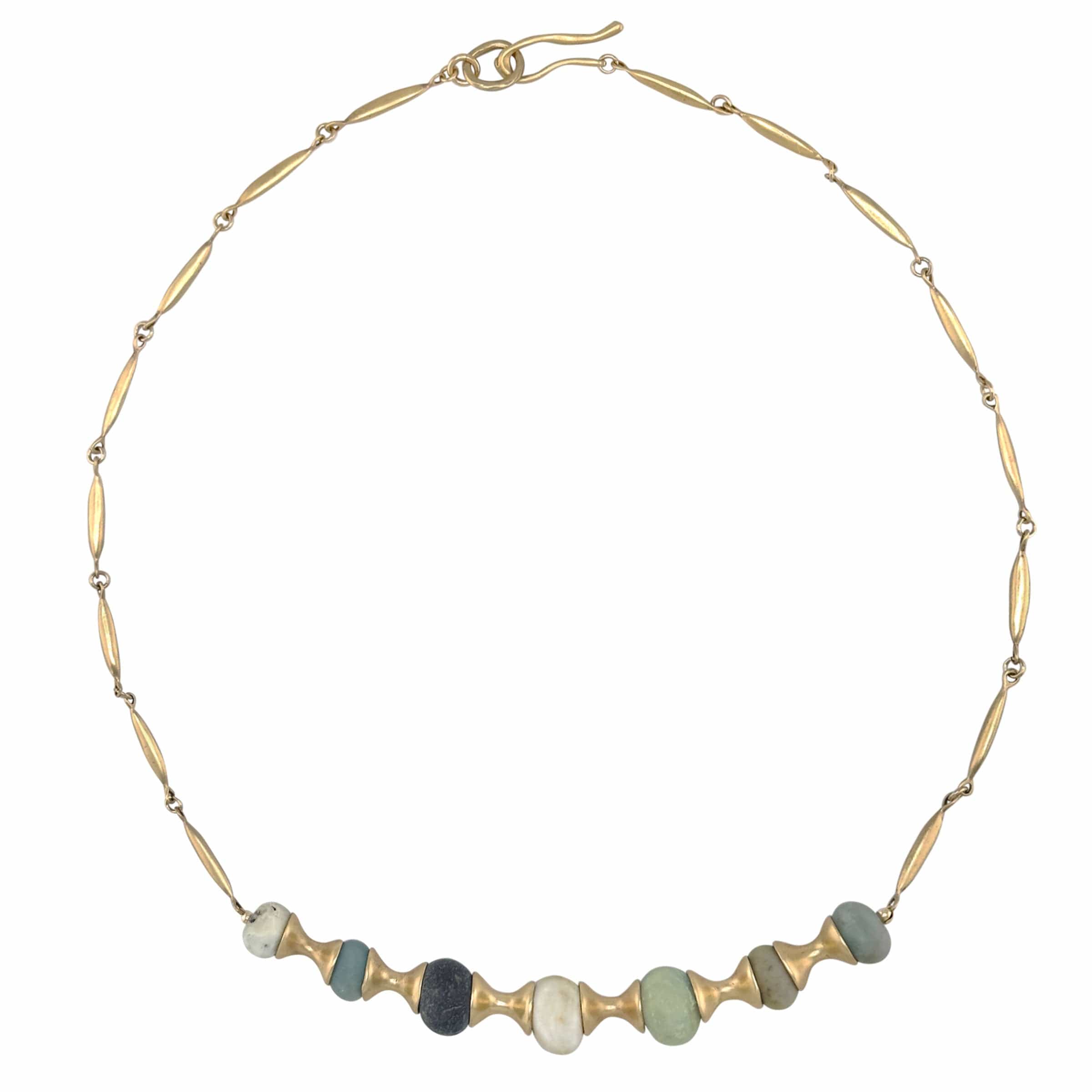 NECKLACE ASAWA BRONZE AMAZONITE NECKLACE ASAWA BRONZE AMAZONITE NECKLACE JCN727 Julie Cohn Design Artisan Bronze Jewelry Handmade