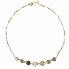 NECKLACE ASAWA BRONZE AMAZONITE NECKLACE ASAWA BRONZE AMAZONITE NECKLACE JCN727 Julie Cohn Design Artisan Bronze Jewelry Handmade