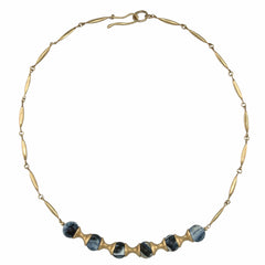 NECKLACE ASAWA BRONZE STORM AGATE NECKLACE ASAWA BRONZE STORM AGATE NECKLACE JCN729 Julie Cohn Design Artisan Bronze Jewelry Handmade