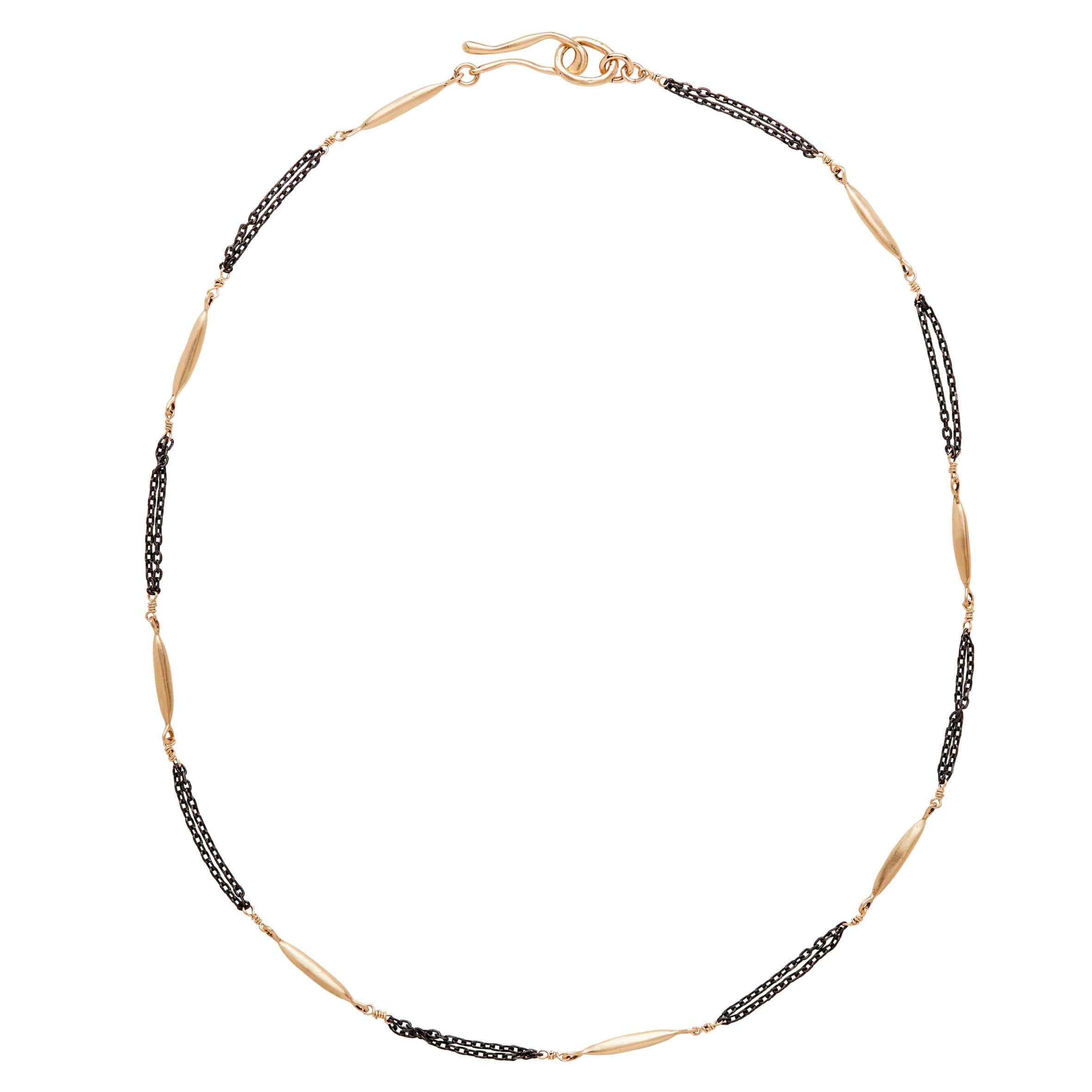GRAIN TWO TONE CHAIN GRAIN TWO TONE CHAIN Julie Cohn Design Artisan Bronze Jewelry Handmade
